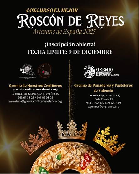 Abiertas las inscripciones para el Concurso al Mejor Roscón de Reyes Artesano de España 2025
