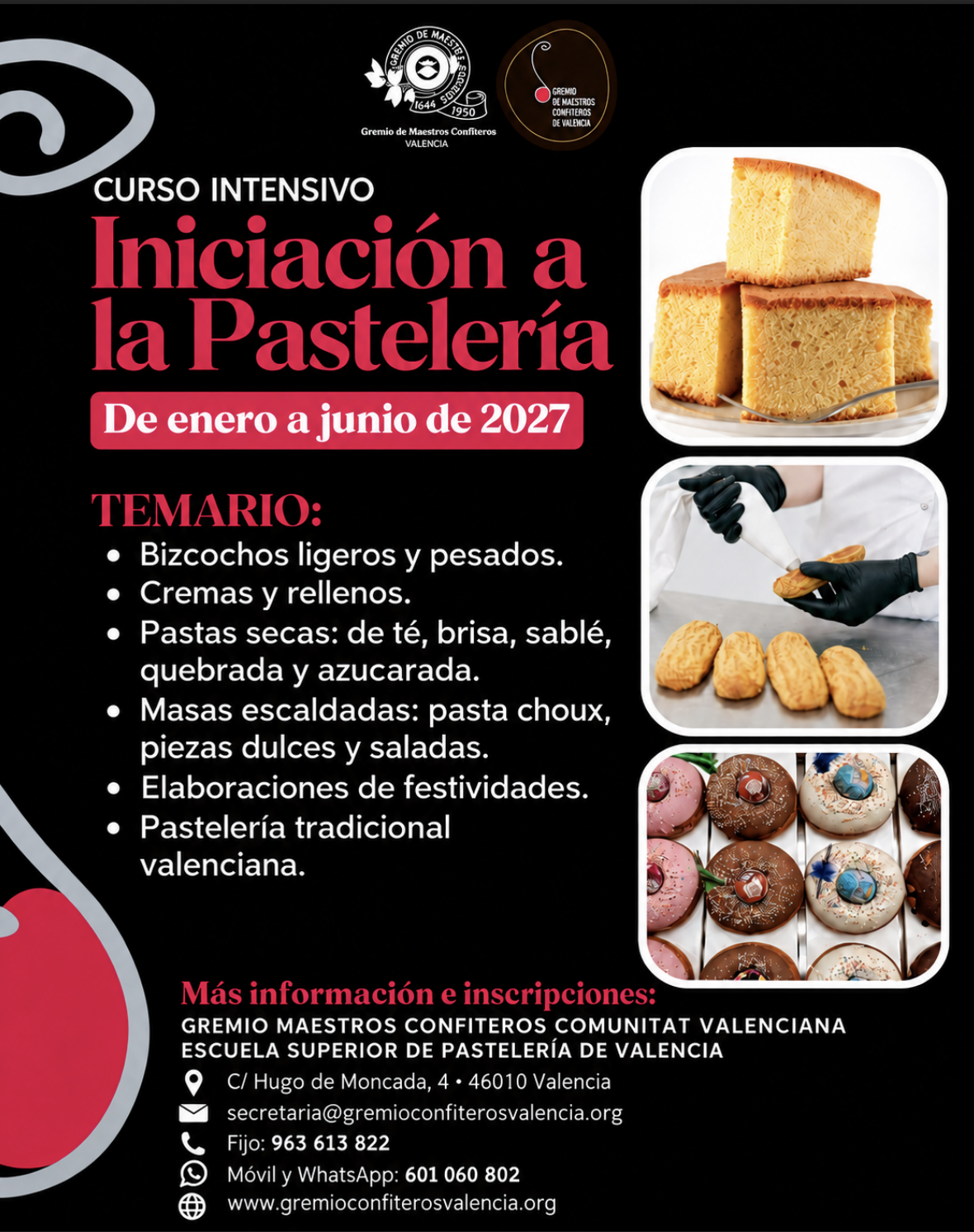 Curso de Iniciación a la Pastelería, de enero a junio de 2027